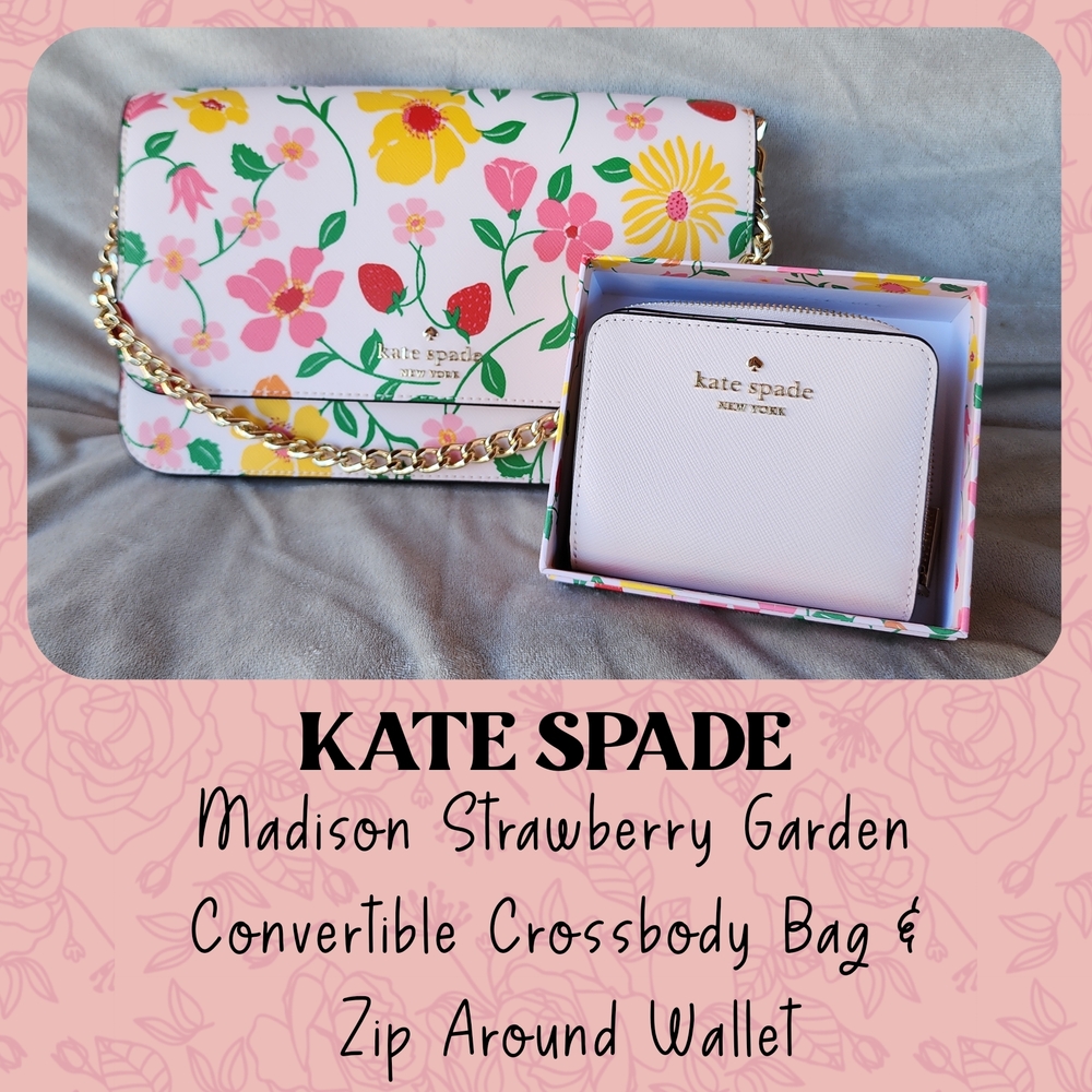 KATE SPADE Madison Strawberry Garden Convertible Crossbody Bag and Wallet